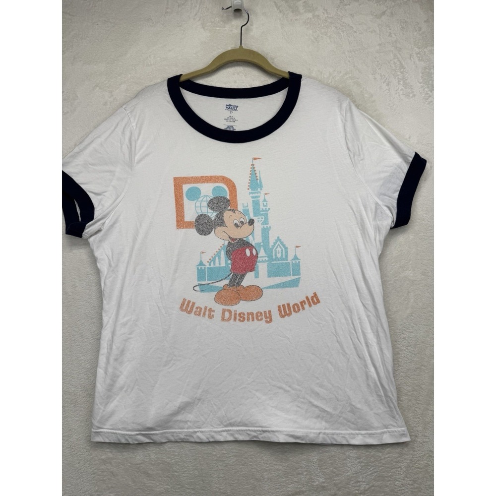 Disney Mickey Mouse Walt Disney World Vault Collection Ringer Tee Womens 1X